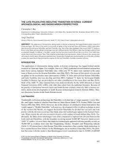 493 THE LATE PALEOLITHIC-NEOLITHIC TRANSITION IN KOREA