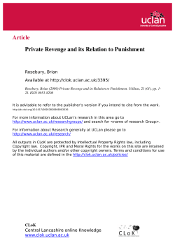 Private Revenge and its Relation to Punishment - CLoK