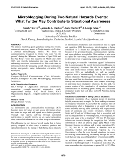 Microblogging during two natural hazards events: what twitter may