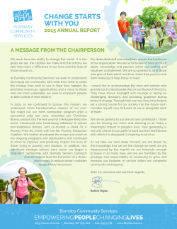 Annual Report - Burnaby Community Services
