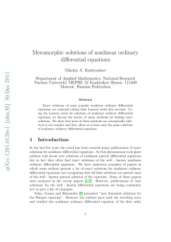 Meromorphic solutions of nonlinear ordinary differential equations
