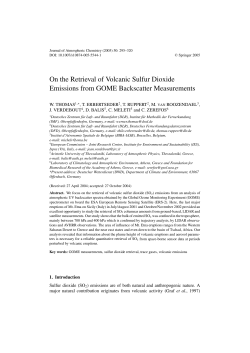 On the Retrieval of Volcanic Sulfur Dioxide Emissions - AP