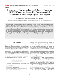 Syndrome of Inappropriate Antidiuretic Hormone (SIADH) Secretion