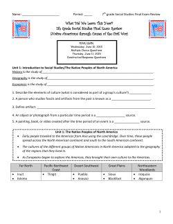 7th Grade Social Studies Final Exam Review