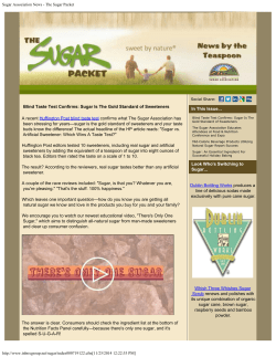 Sugar Association News - The Sugar Packet