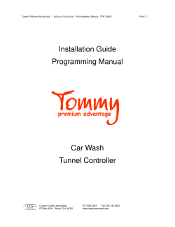TPA Programming Manual 3046.1 - Shop | Tommy Car Wash Systems