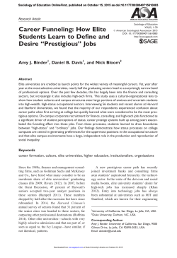 the career aspirations of students at elite universities