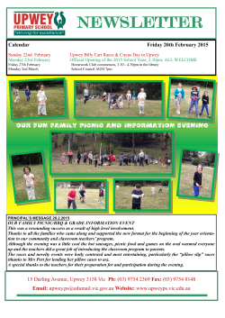 NEWSLETTER - Upwey Primary School