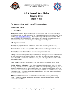 AAA Second Year Rules Spring 2015 (ages 9-10)