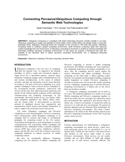 Connecting Pervasive/Ubiquitous Computing through Semantic