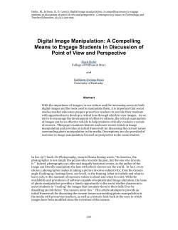 Digital Image Manipulation: A Compelling Means to Engage