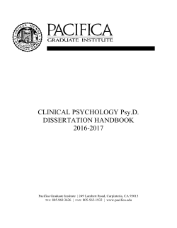 CLINICAL PSYCHOLOGY Psy.D. DISSERTATION HANDBOOK