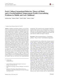 Early callous-unemotional behavior, Theory-of