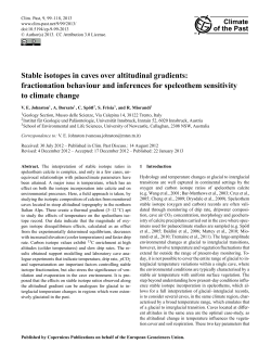 Stable isotopes in caves over altitudinal gradients
