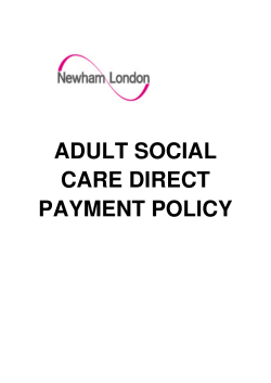 Direct payments policy - Adult Social Care
