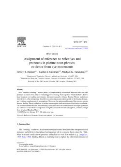 evidence from eye movements