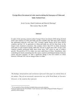 Table 1: FDI stocks in Latin America relative to