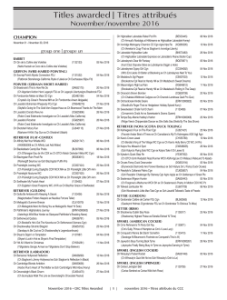 Titles awarded | Titres attribu&eacute;s Titles awarded | Titres attribu&eacute;s