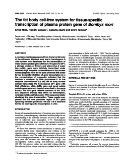 The fat body cell-free system for tissue-specific