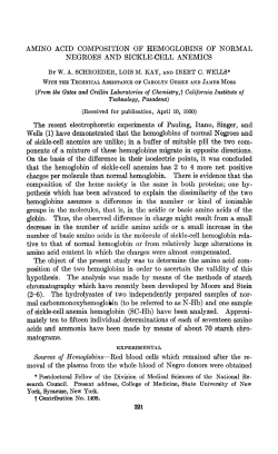 AMINO ACID COMPOSITION OF HEMOGLOBINS OF NORMAL