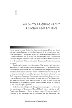 (Not) Arguing about Religion and Politics