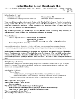Guided Reading Lesson Plan (Levels M-Z)