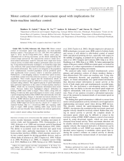 Motor cortical control of movement speed with