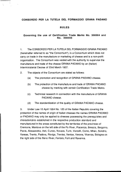 CONSORZIO PER LA TUTELA DEL FORMAGGIO GRANA PADANO