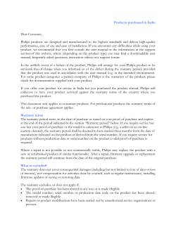 Philips Warranty - Product support