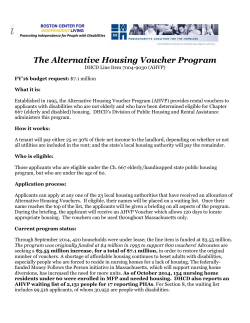 The Alternative Housing Voucher Program