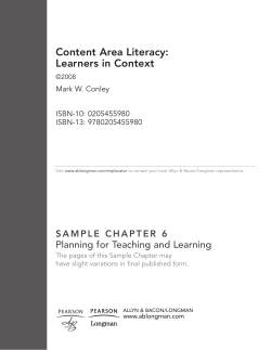 Content Area Literacy: Learners in Context