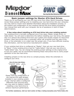 Basic jumper settings for Maxtor ATA Hard Drives