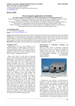 Electrosurgical applications in Dentistry