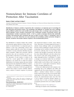 Nomenclature for Immune Correlates of Protection After Vaccination