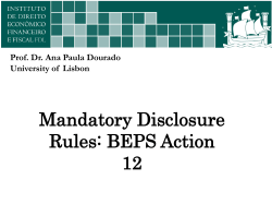 Mandatory Disclosure Rules: BEPS Action 12