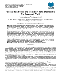 Foucauldian Power and Identity in John Steinbeck`s The Grapes of