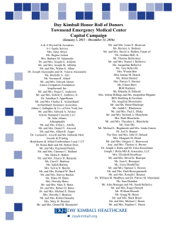 Day Kimball Honor Roll of Donors Townsend Emergency Medical