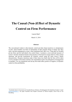 The Causal (Non-)Effect of Dynastic Control on Firm