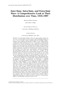 Inter-State, Intra-State, and Extra-State Wars: A