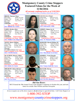 Featured Felons for the Week of November 4 2016