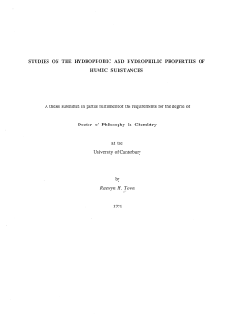 Studies on the hydrophobic and hydrophilic properties of humic