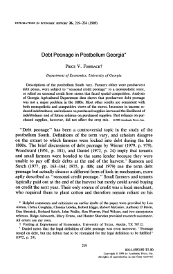 Debt Peonage in Postbelium Georgia