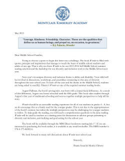 May 2013 Dear Middle School Families, Trying to choose a quote to