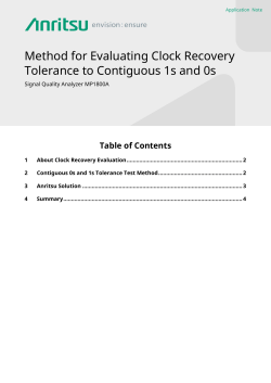 Method for Evaluating Clock Recovery Tolerance to Contiguous 1s
