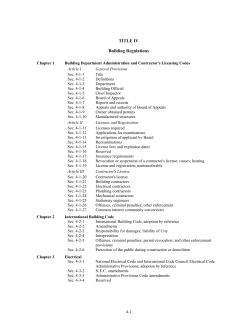 TITLE IV Building Regulations