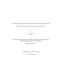 A Feminist Evaluation of Victim Services of Leeds and Grenville`s
