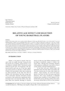 relative age effect and selection of young basketball players
