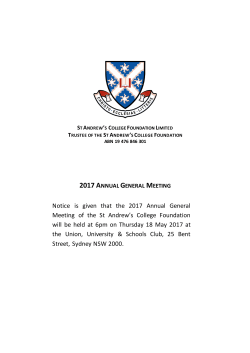 Notice is given that the 2017 Annual General Meeting of the St