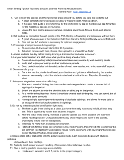 Urban Bird Awareness-Connecting Students Nature and Technology