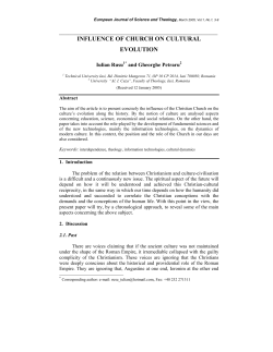INFLUENCE OF CHURCH ON CULTURAL EVOLUTION